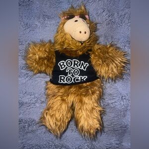 Vintage Alf Hand Puppet Plush Toy Born to Rock T-Shirt Burger King 1988 11"